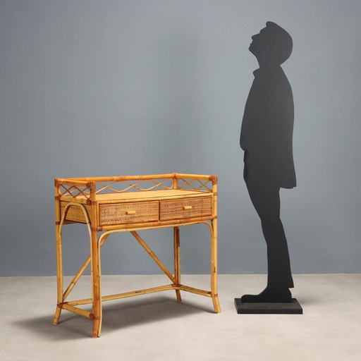 1970s bamboo console table