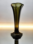 Val Saint Lambert Vaso Art déco, serie Luxval modello Américain L, colore fumé, Belgio