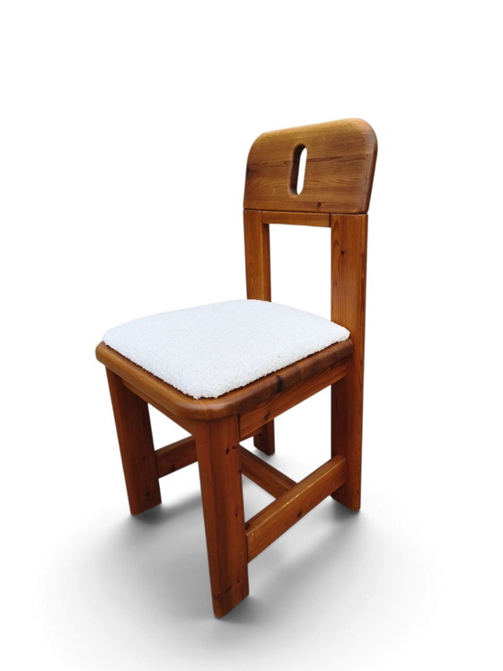 6 rare sedie da pranzo WASA, Tessile, Legno, Blu (foto 6 di 8)