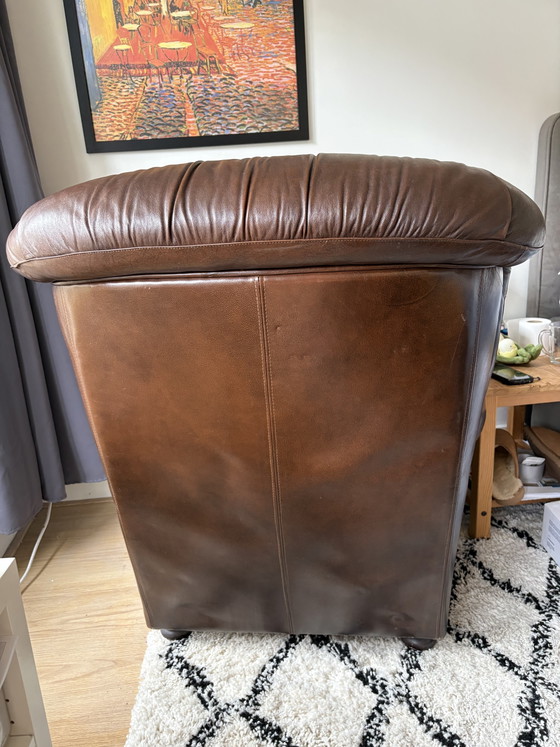 Vintage Armchair - Chesterfield Style – Leather, Wood (photo 7 of 12)