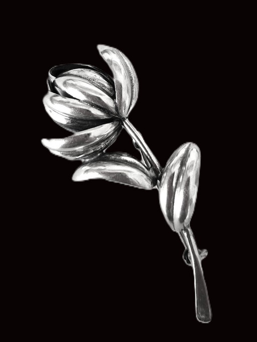 Röijersten & Cederwal Stockholm - Schwedische Blumenbrosche aus Silber
