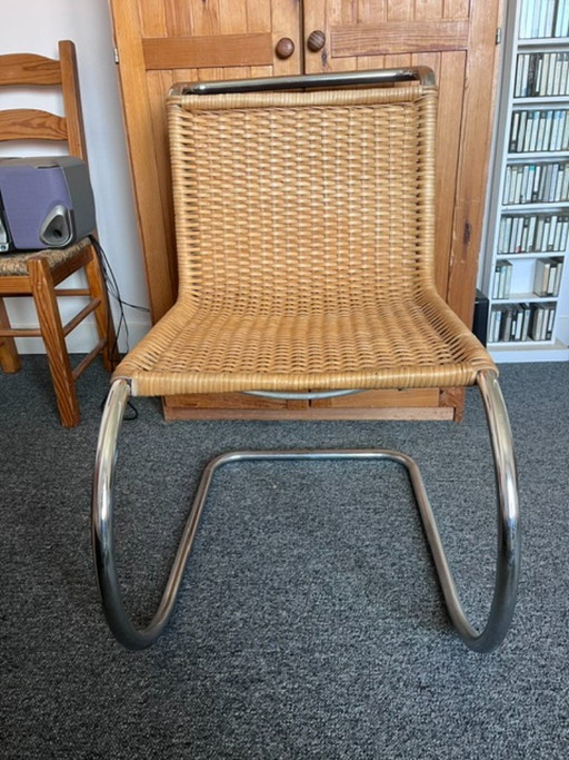 Vintage Thonet MR10 – Ludwig Mies van der Rohe – rotan en chroom – fauteuils, Rattan