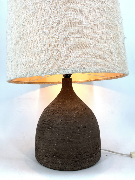 Image 1 of Large 1960s Ceramic Table Lamp or Floor Lamp with Original Fabric Shade from Krösselbach