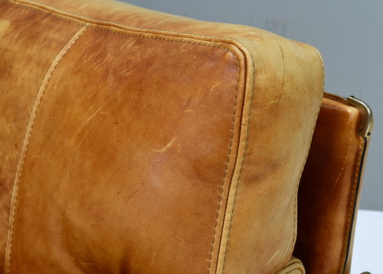 Pair of Baxter ‘Arcon’ Sofas in Buffalo Leather by Marco Milisich, Italy, 1970s, Couches, Brown (photo 12 of 20)