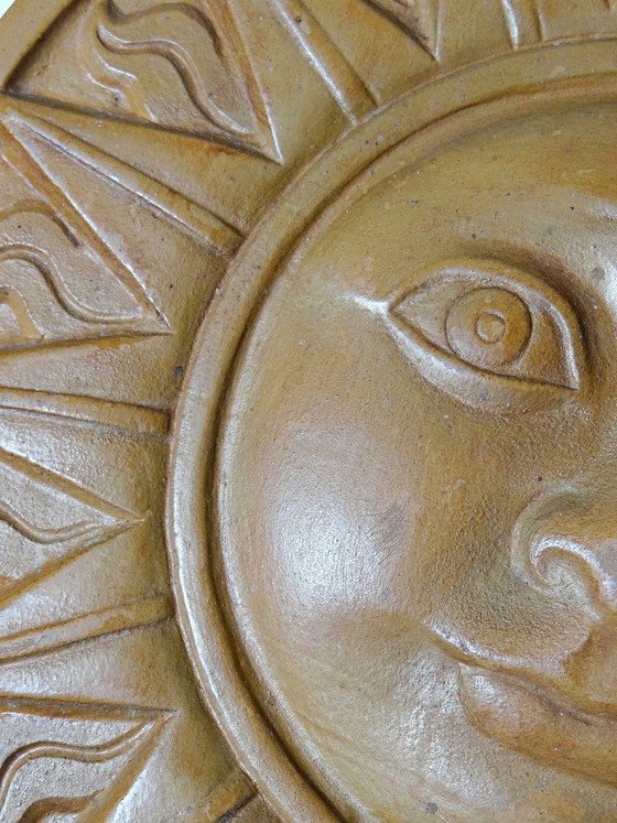 Piatto da Parete Sole Antropomorfo in Terracotta Patinata, Italia Vintage 1996 – Decorazioni murali, Ceramic (photo 10 of 12)