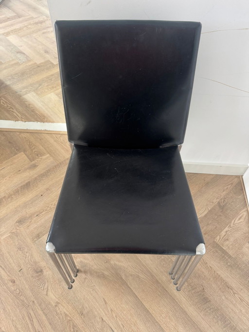 B&B Italia tuigleren design stoelen zwart chroom