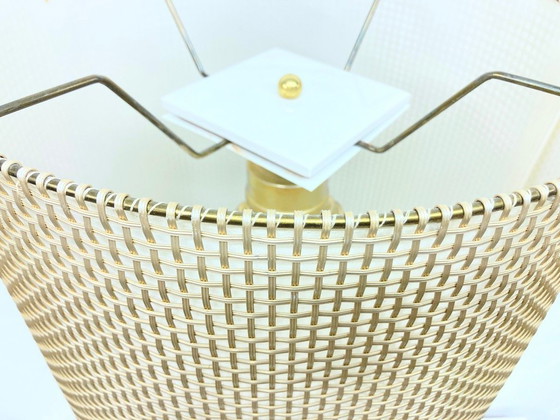 Image 1 of Floor lamp or table lamp with gilded ceramic base Hollywood Regency 60s 70s