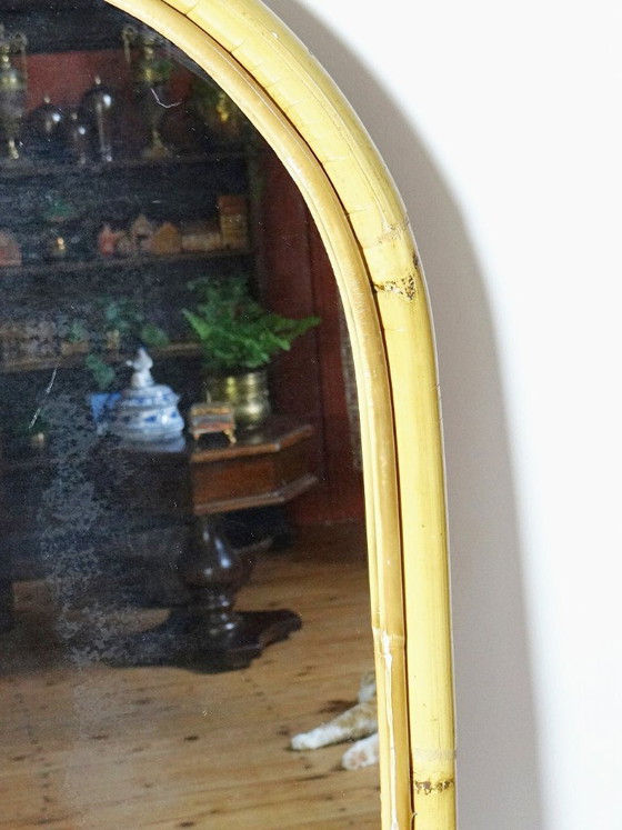 Image 1 of Large Italian bamboo arch wall mirror, Riviera style, 1950s-60s