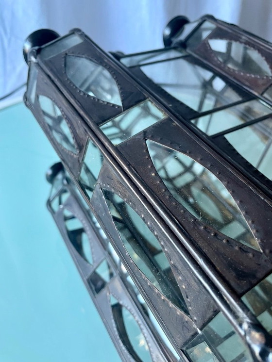 Image 1 of Marokkanische Pendelleuchte aus Glas und Metall