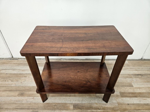 Mesa de centro Art Déco de nogal de los años 50
