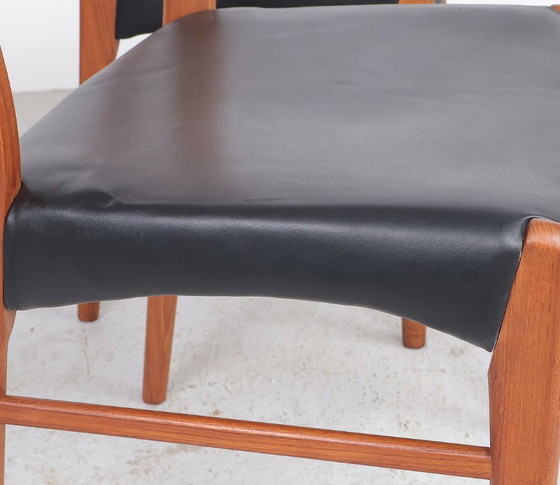 Image 1 of Set of 3 teak and leather chairs by Arne Wahl Iversen