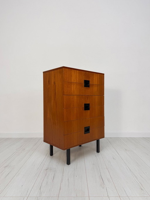 Dressoir van teakhout uit de jaren 60 in de stijl van Cees Braakman – Compacte ladekast