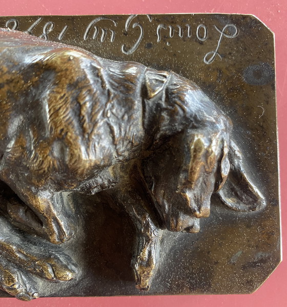 Image 1 of Louis Guy Bronzen Slapende Basset