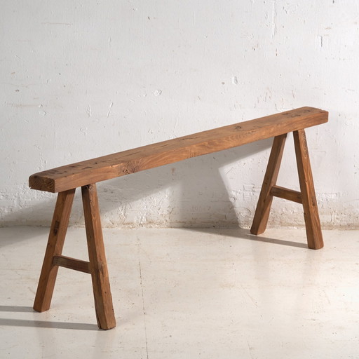 Banc Ancien en Bois d'Orme – Chine, circa 1900