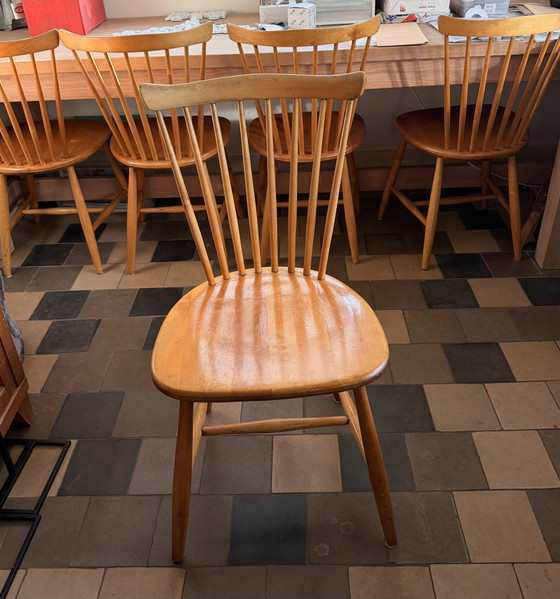Vintage Pastoe Stoelen 5 Stuks – Eetkamerstoelen, Wood (photo 5 of 7)