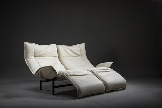 Image 1 of Vintage Cassina Veranda Reclining Sofa in Cream Leather, 1980s