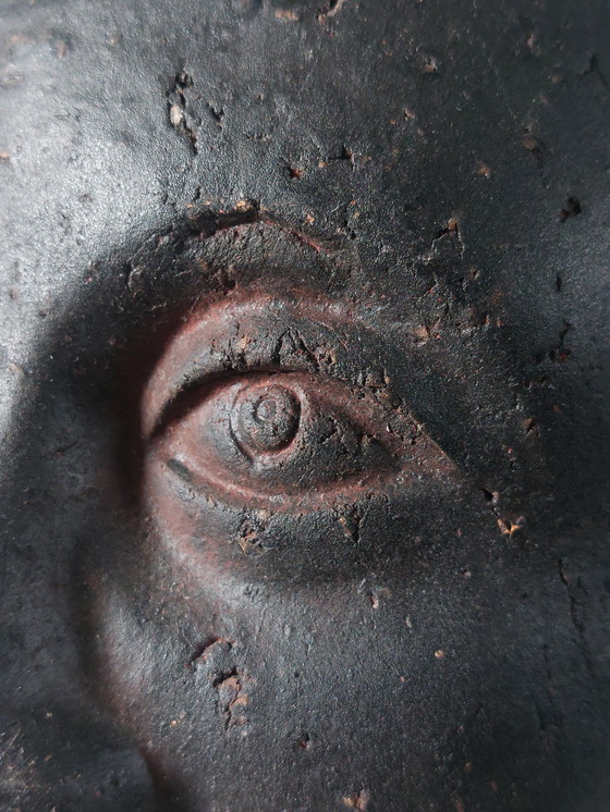 Image 1 of Busto de cabeza de cerámica antiguo, gabinete de curiosidades