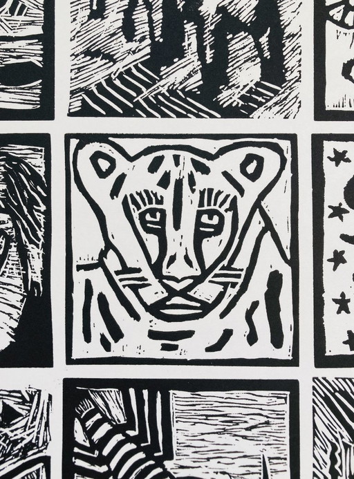 Constellations Vintage Linocut - 1999