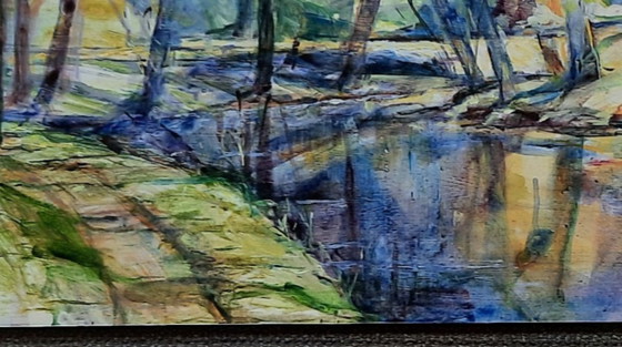 Image 1 of Cuadro acrílico moderno en marco de madera negro