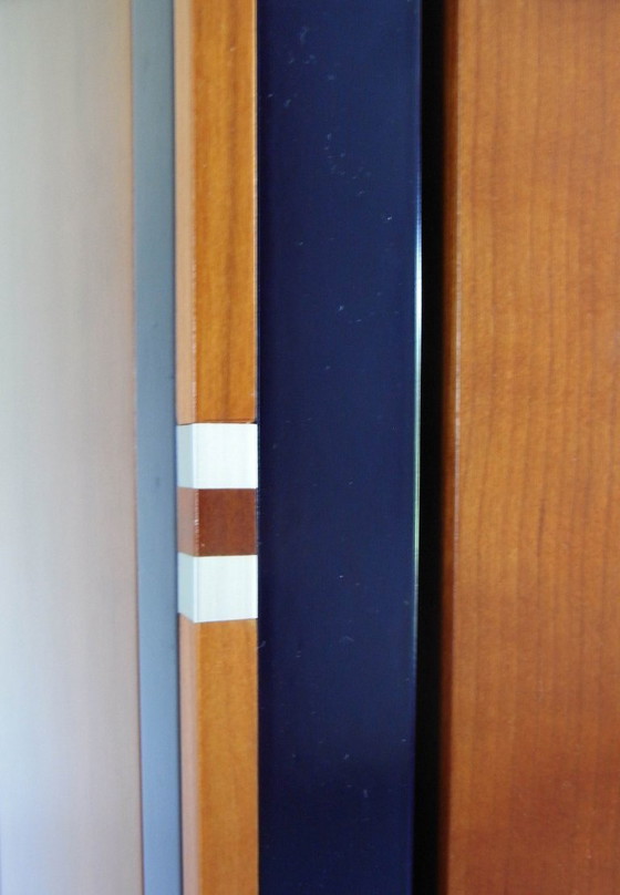 Image 1 of Armoire colonne postmoderne, en bois de cerisier, pièce unique des années 1980