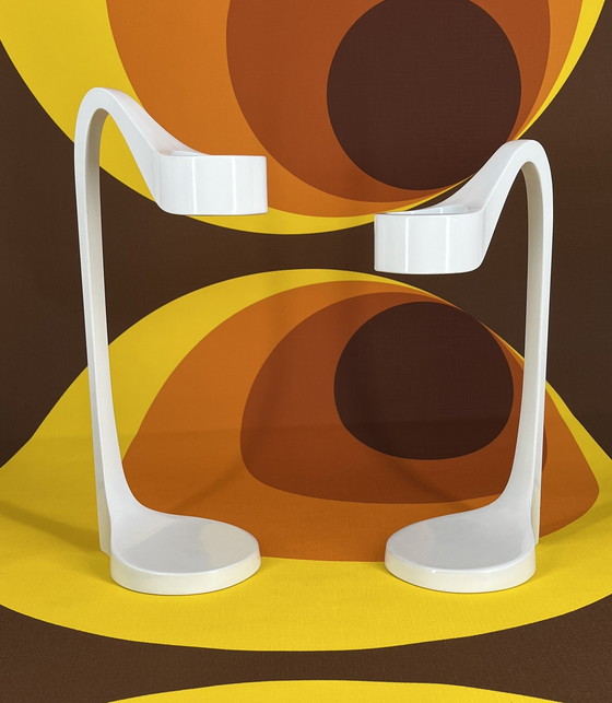 Image 1 of 2x Bougeoir Vintage IKEA 'Jatteviktig' Design Monica Mulder 1990