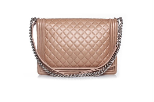 Borsa Chanel Boy grande in pelle metallizzata