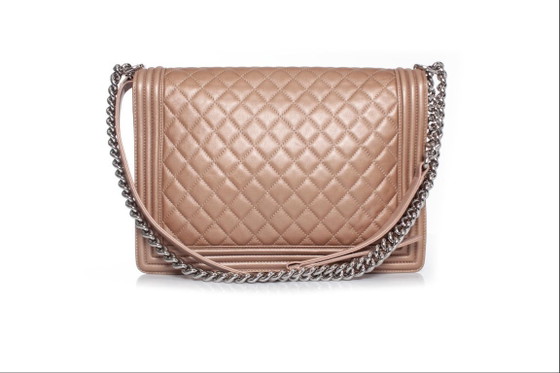 Image 1 of Chanel, große Boy Bag aus metallisch glänzendem Leder