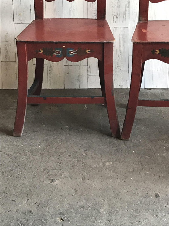 Antique Painted Wooden Dining Chairs, Set of 4 (photo 10 of 11)