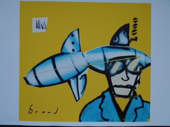 Image 1 of Herman Brood ---Rocket Scientist--Hand-signiert.