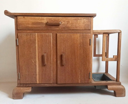 Klein art-deco kastje voor in de hal, 80 cm breed