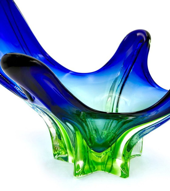 Image 1 of Cristallo Venezia – Centrotavola in vetro artistico di Murano, blu e verde