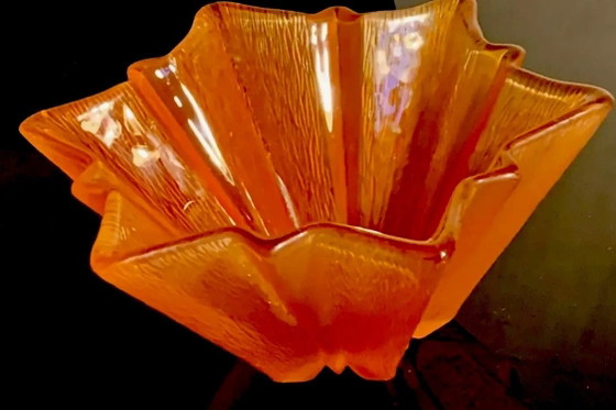 Star Cup Awarded to Pierre D’Avesn - Rare Flaming Orange – Vases, Glass (photo 2 of 9)