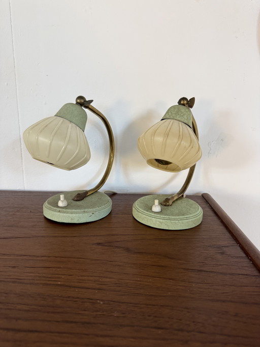 Ensemble de 2 lampes de table Art Déco vintage des années 60