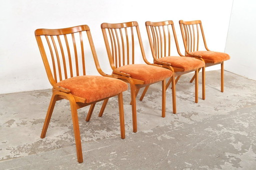 Vintage Ludvik Volak chairs, set of 4, 1960s