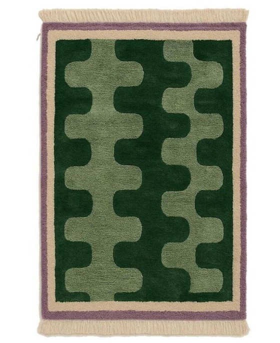 Image 1 of Handgeknüpfter, cremefarbener Teppich mit geometrischen Mustern, 200 cm x 300 cm