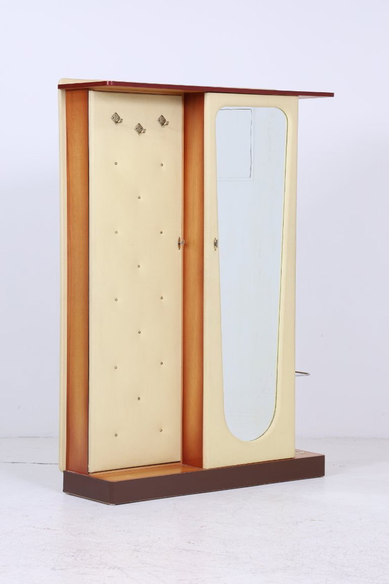Image 1 of Appendiabiti da parete vintage | Mobiletto da ingresso di metà secolo | Appendiabiti anni &#39;60 | Con asta appendiabiti e scom