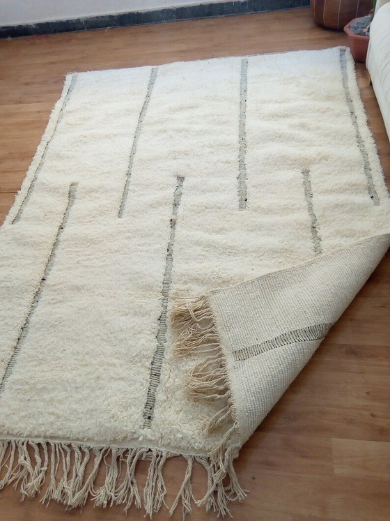 Beni Ourain - Handgeknüpfter weißer Berberteppich 2/3 m – Teppiche & Läufer, Wool (photo 3 of 7)