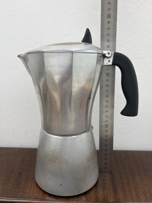 Cafetera de filtro grande vintage italiana de aluminio