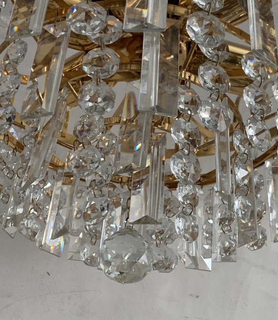 Image 1 of Original Vintage Massive Crystal Chandelier – 1970s Waterfall