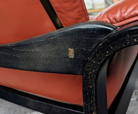 Image 1 of Fauteuil lounge vintage G-Mobel cuir/bois