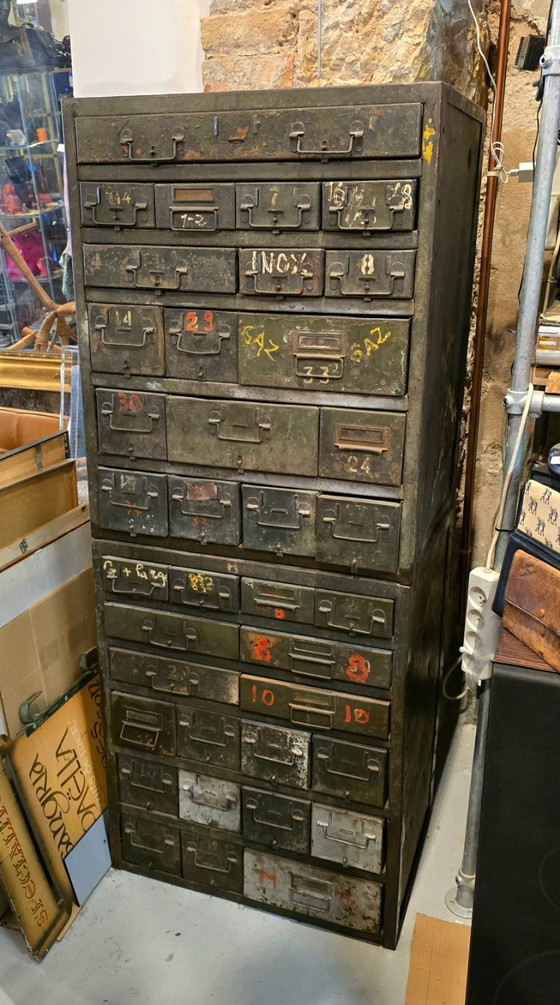 Image 1 of Military workbench - Two metal military mechanic's workbenches