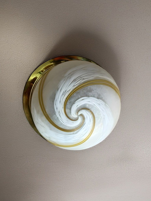 Binnenplafondlamp met messing voet