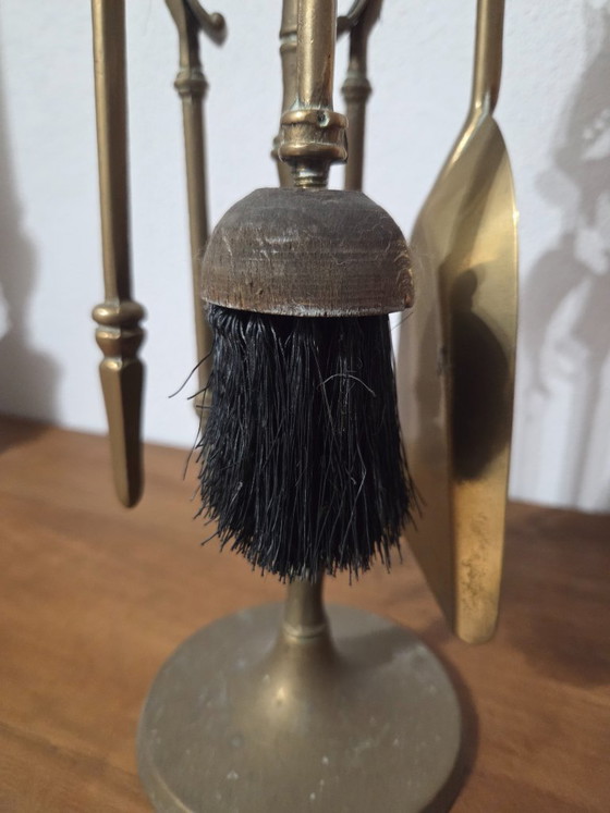 Messing haardstel met paardenkoppen, Decoratieve objecten, Gold, Vintage (foto 6 van 8)