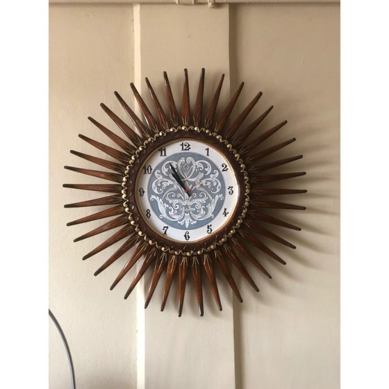 Image 1 of 1990s "Sunbeam" Maple Wood Clock