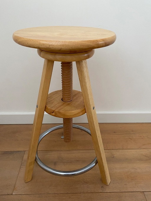 Vintage-Holzhocker, Klavierhocker, Malerhocker, Künstlerhocker, Industriehocker – 1980er Jahre