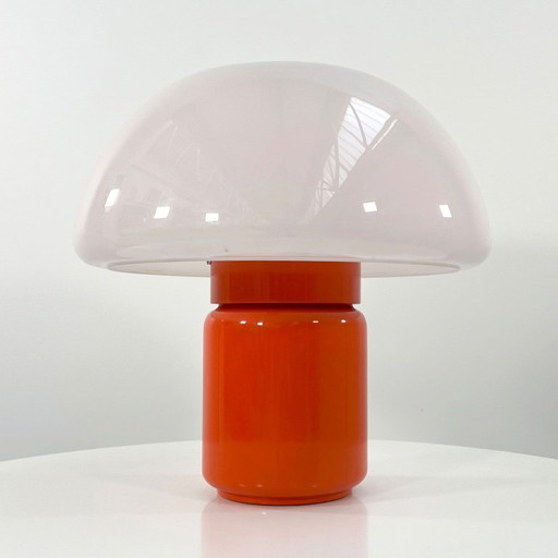 Orange Mushroom Table Lamp by Elio Martinelli for Martinelli Luce, 1970s
