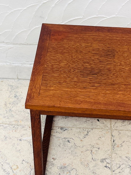 Image 1 of Brutalist side table in solid oak