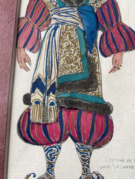 Image 1 of Leon Bakst 1927 Dibujo original - Traje de Barbizon