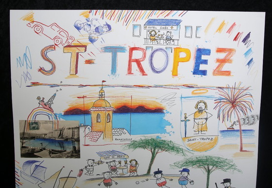 Image 1 of Schlote, Wilhelm - St. Tropez - Disegno originale - Esemplare unico firmato