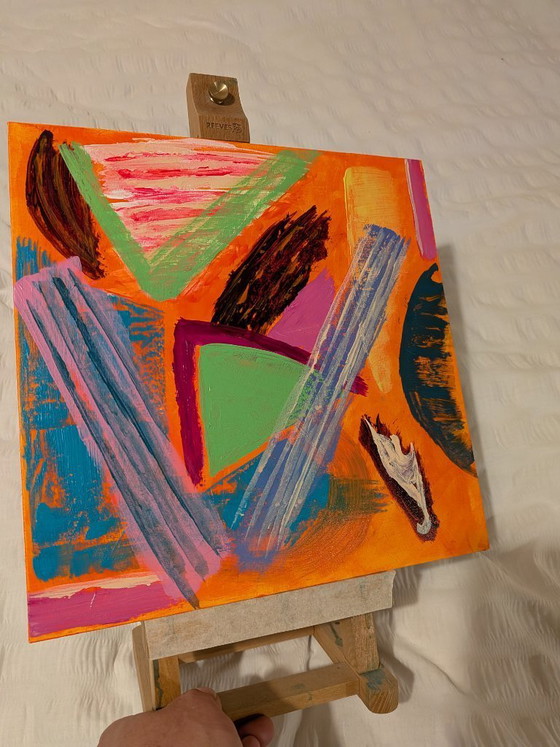 Image 1 of Nigel Waters Abstract Expressionist Painting 52 Acrylic On Canvas Board 30x30cm